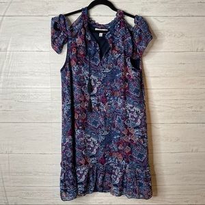 🌈 Libby Edelman cold shoulder floral swing dress